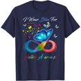 thumbnail image 1 of Butterfly I Wear Blue for Autism Awareness Month Unisex T-Shirt for Men Women Kids Toddler,Navy Color,Size 4T, 1 of 5