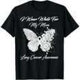 thumbnail image 1 of Butterfly I Wear White For My Mom Lung Cancer Awareness T-Shirt, 1 of 3