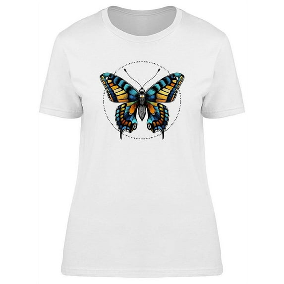 Butterfly In Circle Of Beads T-Shirt Women -Image by Shutterstock, Female Small