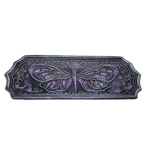 Butterfly Incense Burner  7 x 3 Inch Hand-Painted Cold Cast Resin Butterfly Holder for Incense, Aromatherapy, Meditation & Nature-Inspired Home Dcor
