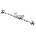 thumbnail image 1 of Butterfly Industrial Piercing Jewelry Stainless Steel Barbell Earring Women Piercing Bar, 1 of 1