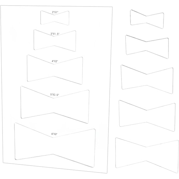 Butterfly Inlay Template Set Bowknot Acrylic Router Templates with 5 Sizes Bowknot Stencils for DIY Woodworking Quilting Sewing Needlework Craft 11.8x7.8" 2mm Thick