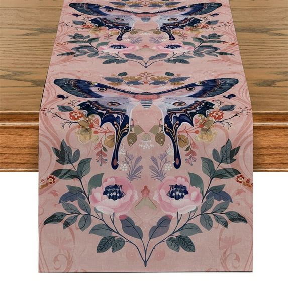 Butterfly Insect Table Runners Kitchen Table r Farmhouse Washable Dining Table Runner Holiday Party Wedding rations