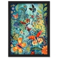thumbnail image 1 of Butterfly Insects in Flower Field Modern Folk Art Artwork Framed Wall Art Print A4, 1 of 4