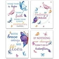 thumbnail image 1 of Butterfly Inspirational Quote Art Print Watercolor Dragonfly Canvas Wall Art Decor Set of 4 Poster Modern Artwork for Girls Gift Bedroom Classroom Office Home Housewarming, 1 of 7
