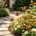 thumbnail image 1 of Butterfly Iron Garden Stake, Delicate Butterfly Metal Art Stable Ground Plug Design, Yard Decorative Insert, Craft Figurine for Garden Lawn Outdoor Pastoral Scene Decoration, 1 of 6