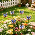 thumbnail image 1 of Butterfly Iron Garden Stake, Delicate Butterfly Metal Art Stable Ground Plug Design, Yard Decorative Insert, Craft Figurine for Garden Lawn Outdoor Pastoral Scene Decoration, 1 of 6