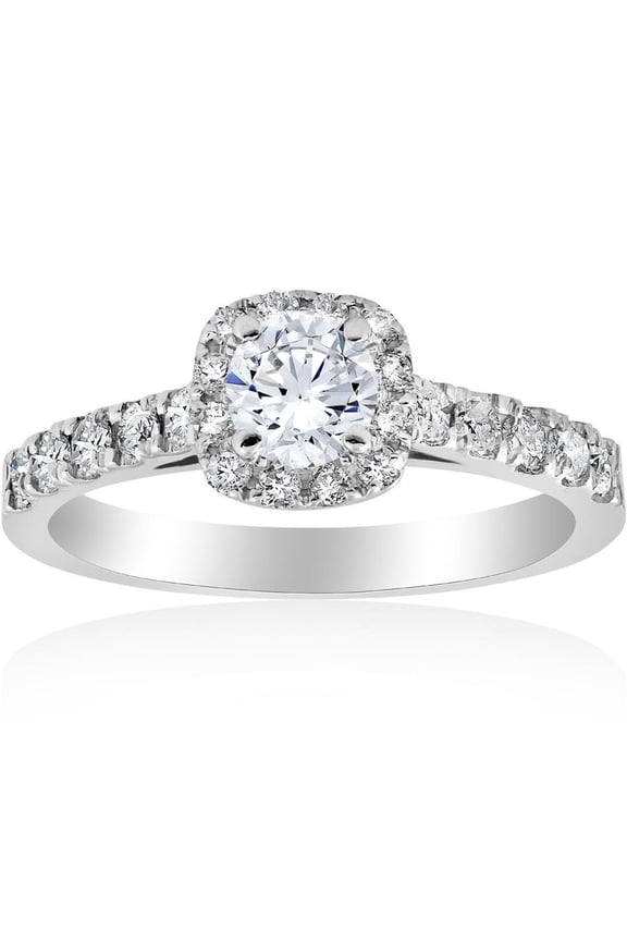 1.2 Ct Round Cut Moissanite Wedding Rings - 14K Gold Plated Ring for Gift - Engagement Wedding Moissanite for Women's - 60th Wedding Anniversary Gifts - Valentine Proposal Halo Rings