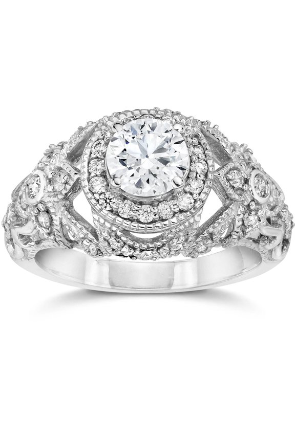 1.3 Ct Round Cut Moissanite Ring for Her - 14K Gold Plated Rings Gifts - Engagement Designer Solitaire Rings for Women's - Luxurious Multi-Stone Engagement Ring for Women's