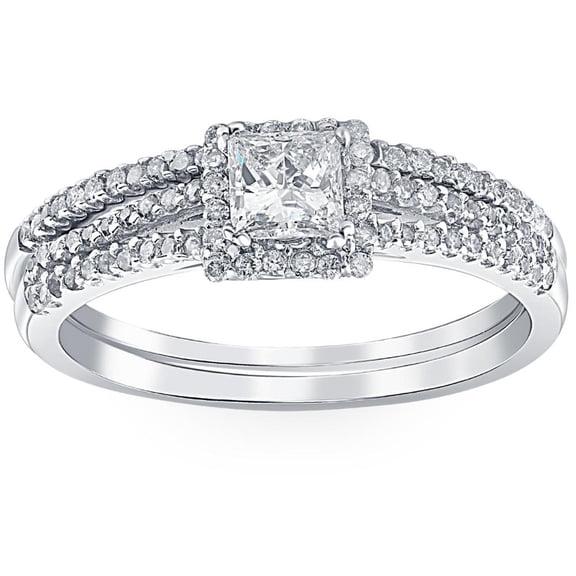 Butterfly Jewel 1 Ct Princess Cut Simulated Moissanite Ring - Classic 14K White Gold Plated - Elegant Engagement Ring for Women - Perfect Gift for Anniversaries and Proposals - Proposal Ring