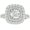 thumbnail image 1 of Butterfly Jewel 14K White Gold Plated Wedding Anniversary Ring - Cushion Cut 1.9 Ct Moissanite Wedding Anniversary Rings - Teen Her Birthday Gifts - Causal Office Wear Ring - Graduation Gifts, 1 of 3