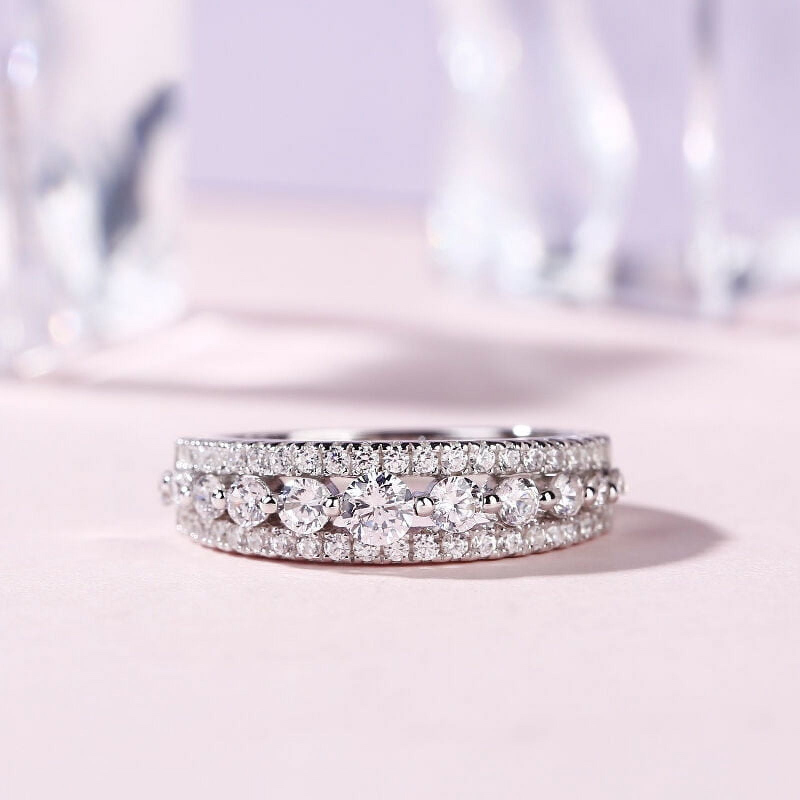 Butterfly Jewel 2.5 Ct Round Brilliant Cut Diamond Ring - Multi-Row ...