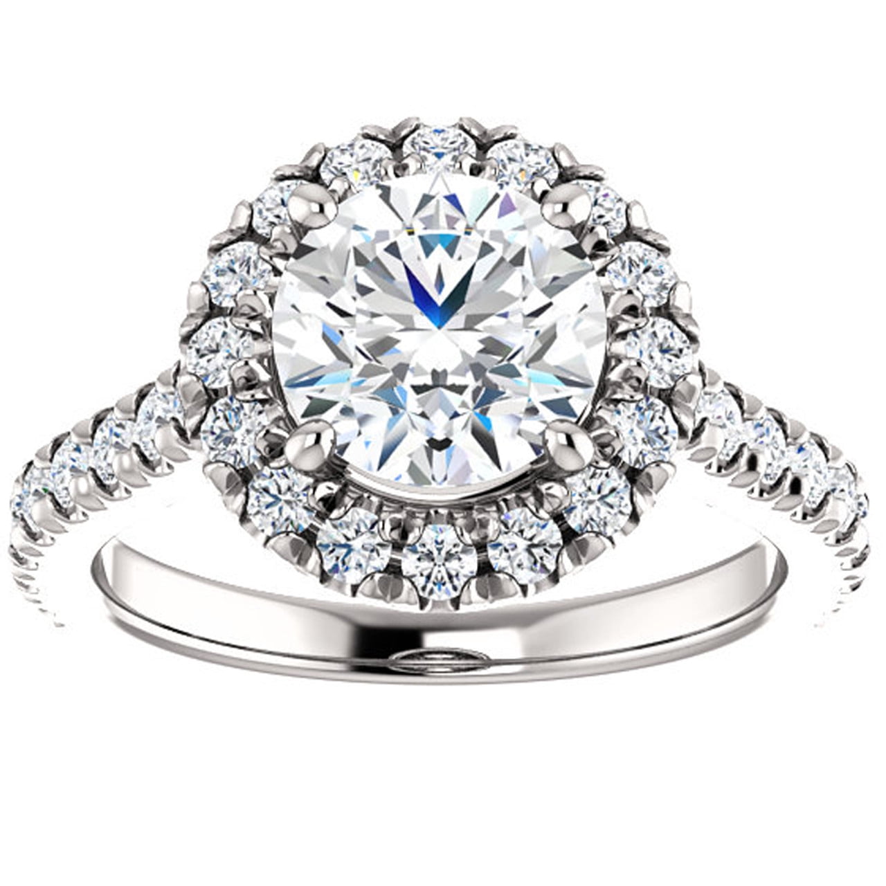 Butterfly Jewel 2 Ct Round Cut Moissanite Ring 14K White Gold Plated