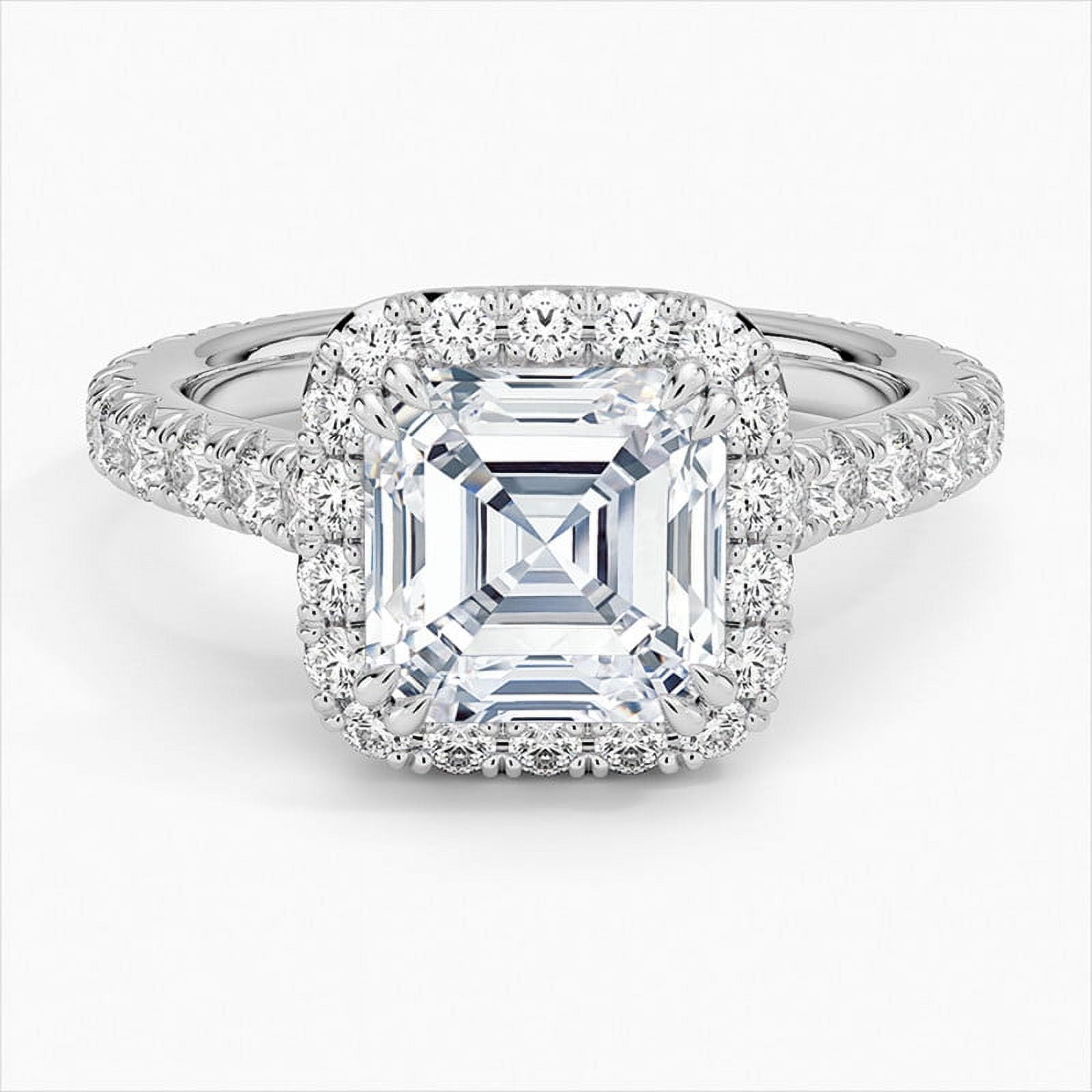 Butterfly Jewel Excellent 1.9 Ct Asscher Cut Diamond Ring - 14K White ...