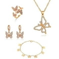 thumbnail image 1 of Butterfly Jewelry Set Rhinestone Crystal Necklace, Bracelet, Earrings, Ring, 1 of 11