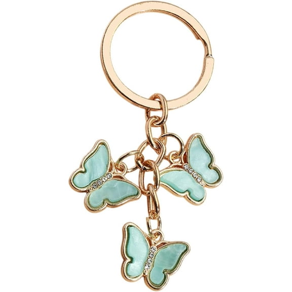 Butterfly Keychain Charm for Women, Acrylic Crystal Butterfly Bag Charm, Purple Butterfly Keychain for Women