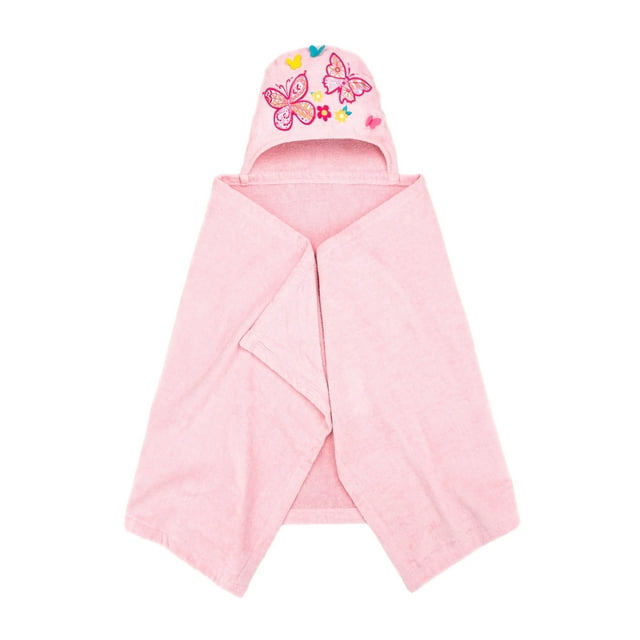 Butterfly Kids Cotton Hooded Towel, Pink, Your Zone - Walmart.com