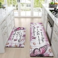 thumbnail image 1 of Butterfly Kitchen Rugs Sets of 2 Kitchen Mats for Floor Farmhouse Anti Fatigue Mats for Kitchen Floor, Daisy Floral Kitchen Rugs Non Slip Washable Comfort Mat, 18'''' x 30''''+18'''' x 48'''', Pink, 1 of 6