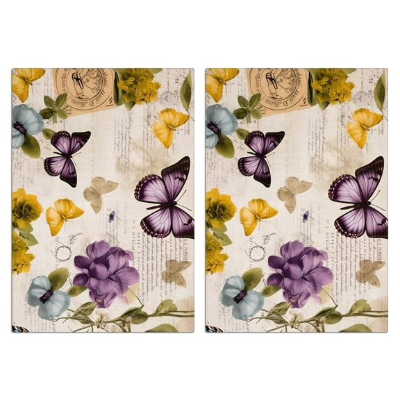 Butterfly Kitchen Towels Set Of 2, Absorbent and Soft Dish Towels for Farmhouse Decor, Country Kitchen.