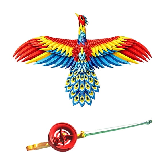 Butterfly Kite for Everyone Easy to Fly, Angling Themed Flying Toy, Dynamic Wing Kites with Fishing Rod Line for Outdoor, Beach Kite for Family Activities Two Sets Include one kite one fishing rod