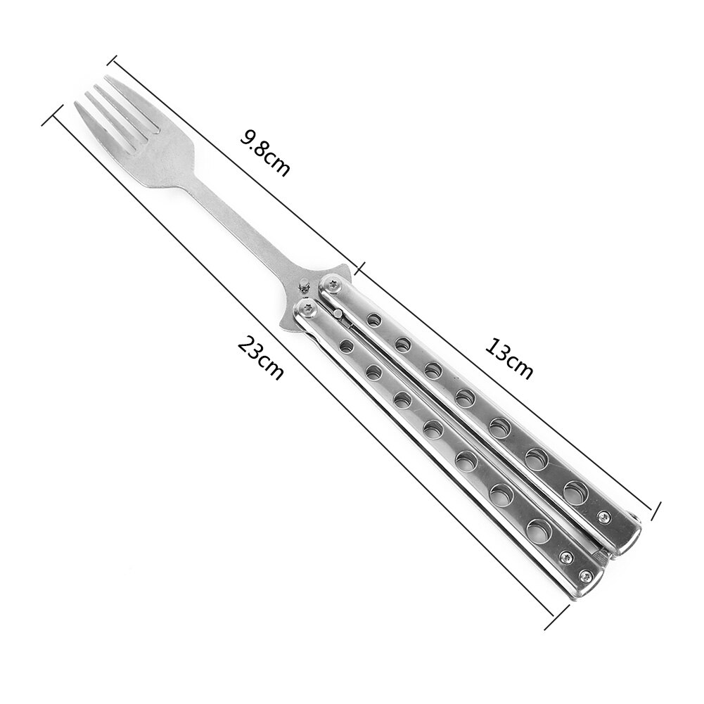 Butterfly Knife Folding Spoon Fork Balisong Training Spoon Fork