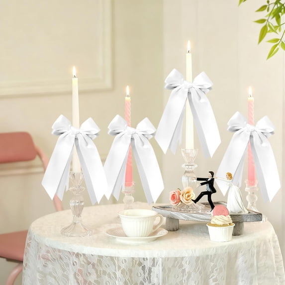 Butterfly Knot Ribbon Decorations, 6-Piece Set Large Satin-Feel Bows ...