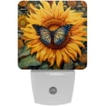 thumbnail image 1 of Butterfly LED Square Night Lights - Energy Efficient and Contemporary Design - for Bedrooms and Hallways - Includes Sensor with Auto on/Off - Easy Installation, 1 of 6