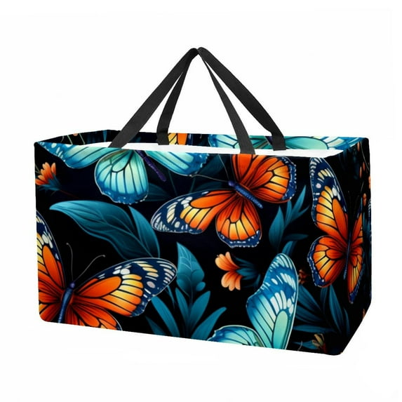 Butterfly Large Capacity Reusable Foldable Oxford Cloth Easter Basket Tote Bag Shopping Bags Decorative Box