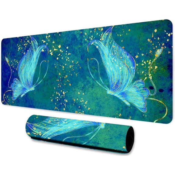 Butterfly Large Mouse Pad 31.5x11.8 Inches Fantastic Cartoon Insect Moth Pattern Printed Game Mouse Pad for Work Game Office Home BDXPMN164