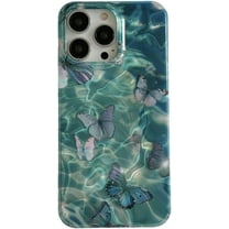 Butterfly Laser Green Water Ripple Iridescent Soft  for iPhone Case (Green,iPhone 12 Pro)