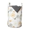 thumbnail image 1 of Butterfly Laundry Bag, Repetitive Herbal Blossoms Dandelion Pattern on Plain Backdrop, Hamper Basket with Handles Drawstring Closure for Laundromats, 13" x 19", White Apricot, by Ambesonne, 1 of 4