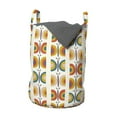 thumbnail image 1 of Butterfly Laundry Bag, Retro Insect Circular Wings Imagination Cartoon Abstract Design Print, Basket with Handles Drawstring Closure for Laundromats, 13" x 19", White and Multicolor, by Ambesonne, 1 of 4