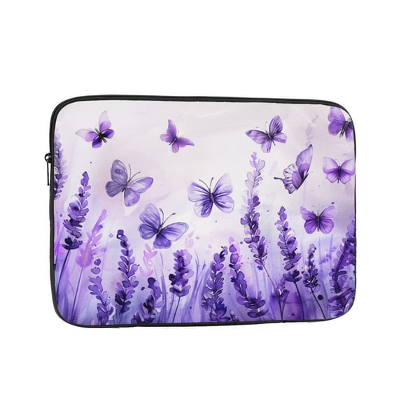 Butterfly Lavender Laptop Sleeve Bag Compatible With MacBook Air / Pro iPad MateBook Tablet Surface HP Lenovo Dell ASUS Acer Laptop Computer Protective Size: 15 inch