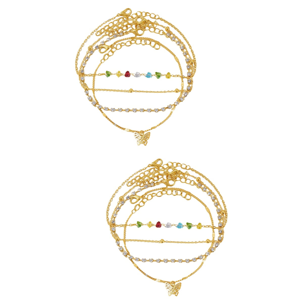 Butterfly Layered Anklet Anklets for Women Large Ankles Bracelets Gifts