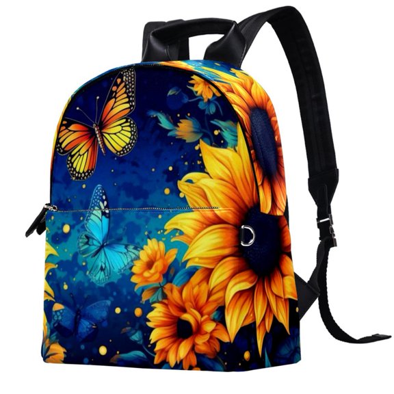 Butterfly Leather Backpack with Adjustable Shoulder Straps, Large Capacity, Printed Design - Lightweight Backpack for Men Women Teens Work School Camping - Travel Backpack Teacher Backpack