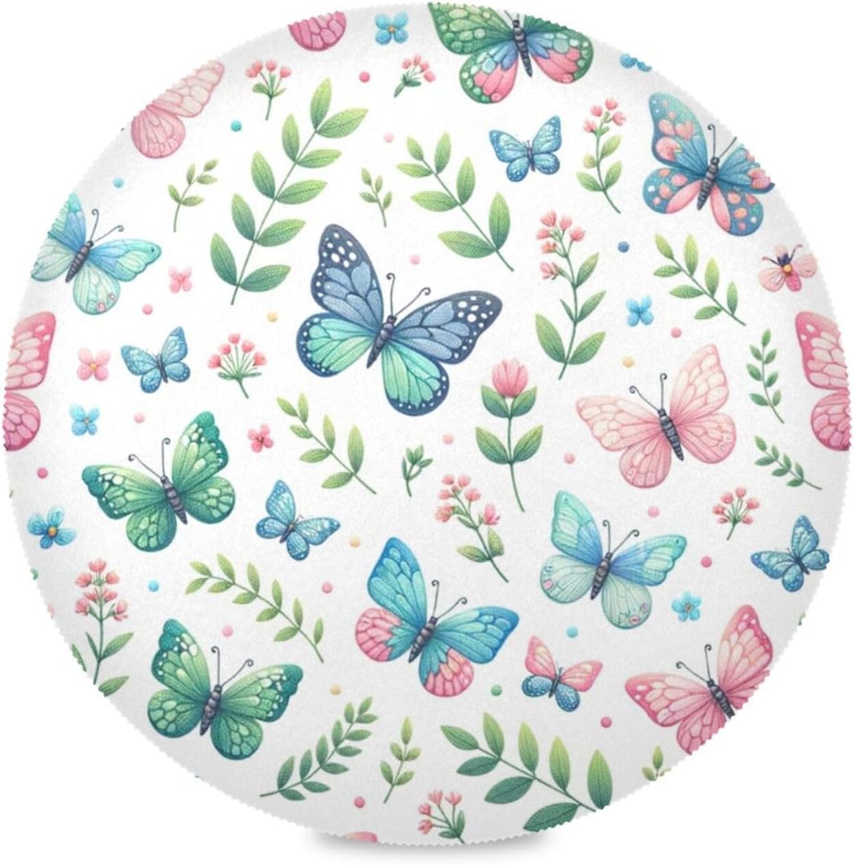 Butterfly Leaves Round Placemats Set of 4 Table Mats for Kitchen