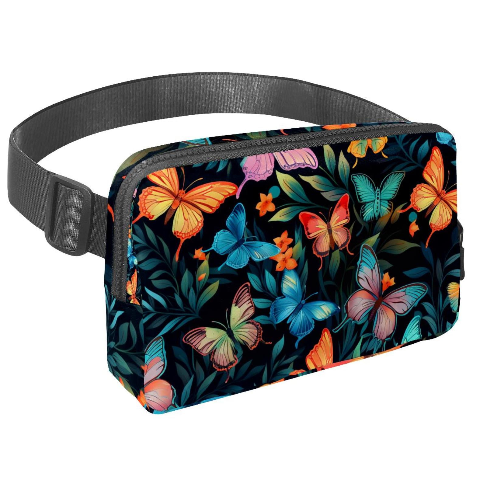 Butterfly Lightweight, Adjustable Fanny Pack with Extension Strap - Unisex Money Belt Waist Bags