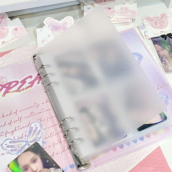 Butterfly Loose Leaf Shell Star Chasing Album Postcards Organizer A5 Photo Card Holder Photo Album Photo Card Binder Photo Card Collect Book 01-1PC BAFFLE