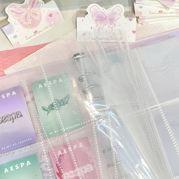 Butterfly Loose Leaf Shell Star Chasing Album Postcards Organizer A5 Photo Card Holder Photo Album Photo Card Binder Photo Card Collect Book 10PCS INNER PAGE