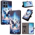 thumbnail image 1 of Butterfly Love Flower Wallet Case For Motorola Moto G 5G 2025 / 2026, PU Leather Flip Folio Cover With Card Slots, Magnetic Closure, Kickstand, Shockproof Protective Phone Case,Blue Butterfly, 1 of 10