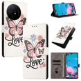 thumbnail image 1 of Butterfly Love Flower Wallet Case For TCL 50 XL 5G, PU Leather Flip Folio Cover With Card Slots, Magnetic Closure, Kickstand, Shockproof Protective Phone Case,Pink Butterfly,For TCL 50 XL 5G, 1 of 6