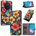 thumbnail image 1 of Butterfly Love Flower Wallet Case for TCL NxtPaper 60 Ultra 5G（T951K), PU Leather Flip Folio Cover, Card Slots, Magnetic Closure, Kickstand, Shockproof Phone Case,Hibiscus, 1 of 6