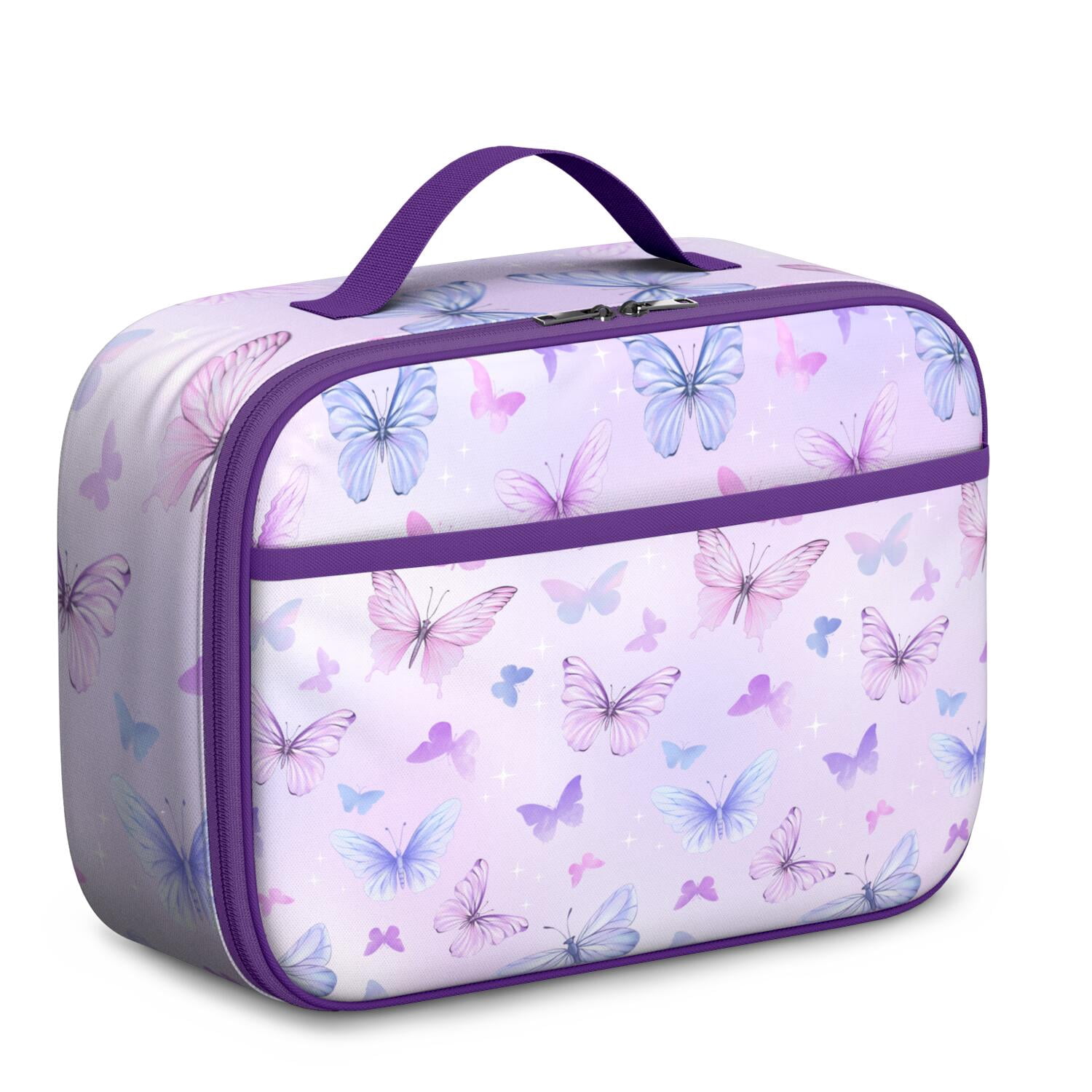 Butterfly Lovers Lunch Tote – Colorful Floral Tropical Insulated Lunch Bag for Preschool and Elementary School