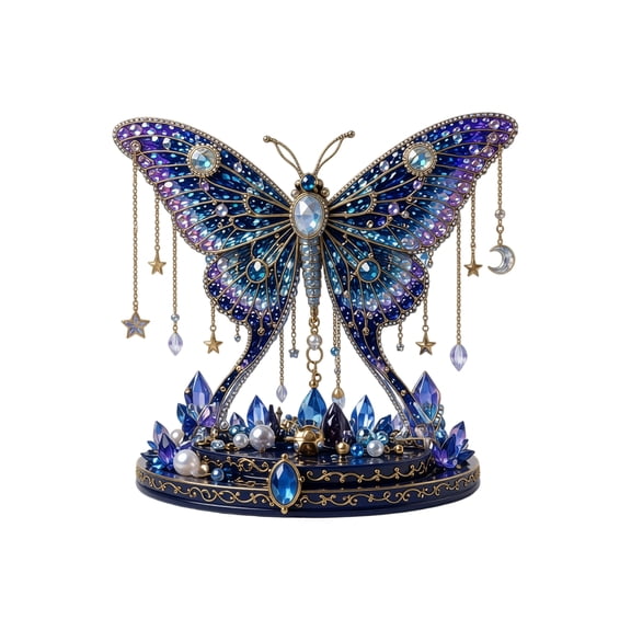 Butterfly Luna Guardian DIY Bead Kit, Celestial 3D Crystal Beading Craft Set, Beginner Friendly Magical Handmade Desktop Ornament Project