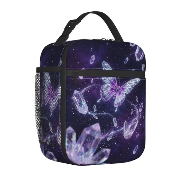 Butterfly Lunch Bag, Insulated Portable Cooler Tote, Reusable Fashion Commute Thermal Handbag, Beautiful Patterned Lunch Box, Thoughtful Holiday Gift for He