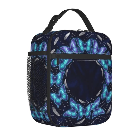 Butterfly Lunch Box, Modern Silhouette Insulated Tote, Reusable Simple Abstract Thermal Cooler, Chic Daily Commute Meal Bag, Practical Gift for Loved Ones