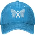 thumbnail image 1 of Butterfly Lung Cancer Awareness Retro Sports Denim Cap, 1 of 8
