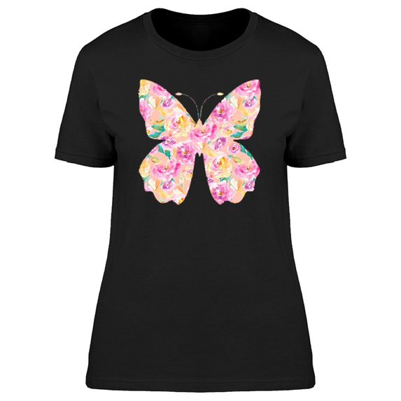 Butterfly Made Of Flowers Tee Women's -Image by Shutterstock