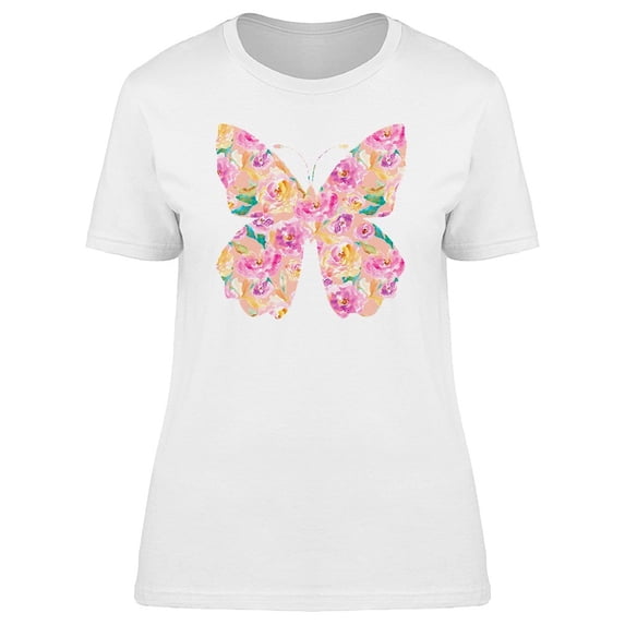 Butterfly Made Of Flowers Tee Women's -Image by Shutterstock