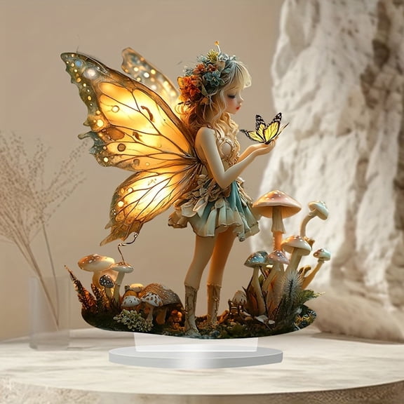 Butterfly Magical Creature Figurine, Whimsical Desktop Ornament for Home Decor, Fantasy Collectible Figurine for Study, Bedroom, or Office Shelf Display